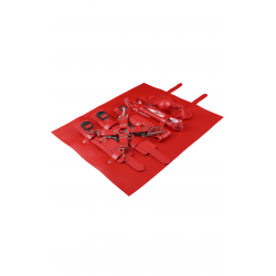 Сияющие доспехи раба - Кожаный БДСМ-набор, цвет: красный