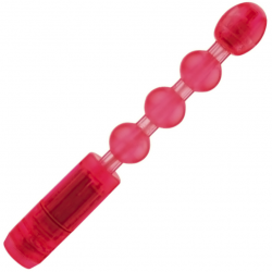 Нежные вибрации - Анальные шарики с вибрацией - VIBRATING ANAL BEADS, цвет: красный
