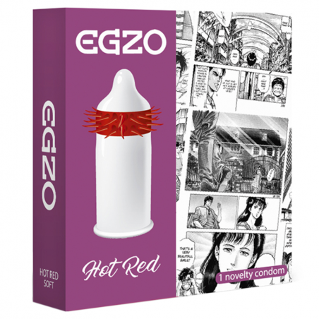Насадка на член EGZO Hot Red (презерватив с усиками)