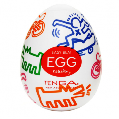 Максимум удовольствия - Мастурбатор Tenga Keith Haring EGG Street, цвет: прозрачный