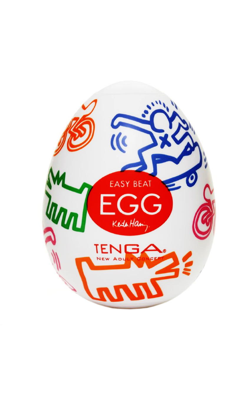 Максимум удовольствия - Мастурбатор Tenga Keith Haring EGG Street, цвет: прозрачный