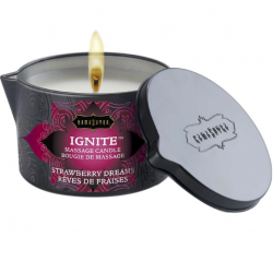 Два приятных эффекта в одной свече - Массажная свеча с ароматом клубники Ignite Massage Candle 170gr