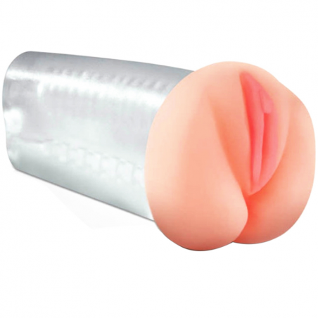 Два отверстия для экстаза - Мастурбатор PDX DELUXE SEE THRU STROKER, цвет: телесный