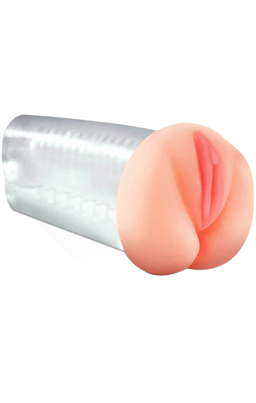 Два отверстия для экстаза - Мастурбатор PDX DELUXE SEE THRU STROKER, цвет: телесный