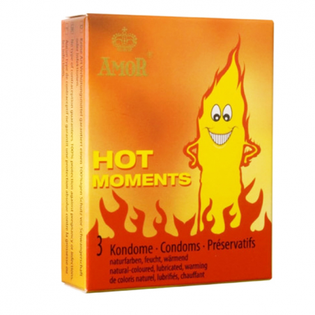 Cогревающие презервативы AMOR Hot Moments, 3ps