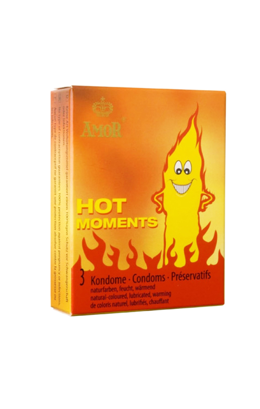 Cогревающие презервативы AMOR Hot Moments, 3ps