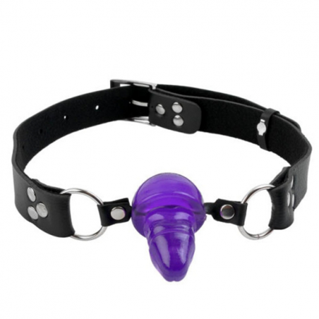 Новый акцент сексуальной игры - Кляп FF PENIS BALL GAG, цвет: фиолетовый
