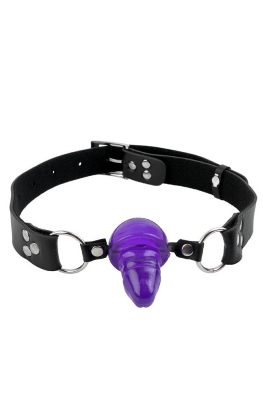 Новый акцент сексуальной игры - Кляп FF PENIS BALL GAG, цвет: фиолетовый