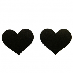 Сердечки для покорения мужских сердец - Пэстисы в форме сердца, цвет: черный