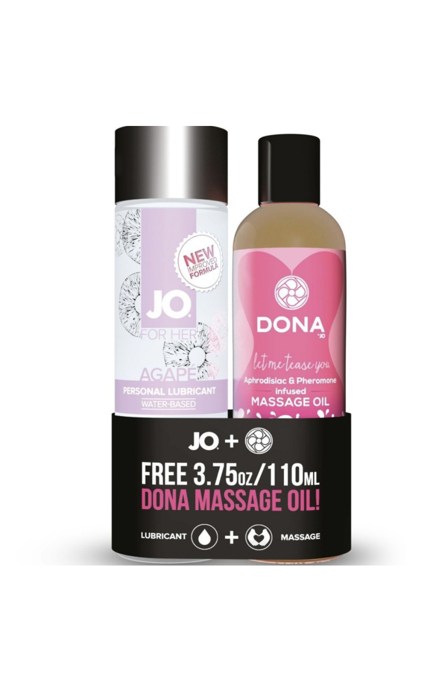 Для массажа и секса - Подарочный набор - System JO - Jo Agape, 120ml + DONA Flirty Massage, 110ml