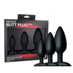 На любой вкус - Набор анальных пробок - Nexus Butt Plug Trio, цвет: черный