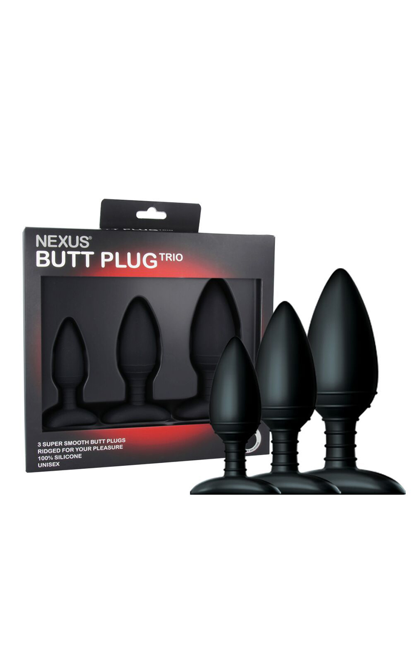 На любой вкус - Набор анальных пробок - Nexus Butt Plug Trio, цвет: черный