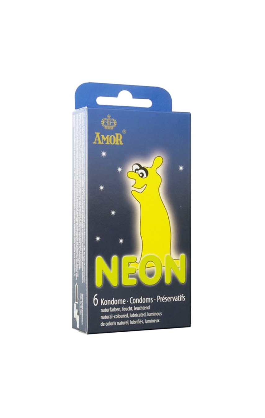 Светящиеся в темноте презервативы Amor Neon, 6 шт.