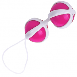 Удовольствие с пользой - Вагинальные шарики, цвет: бело-розовый