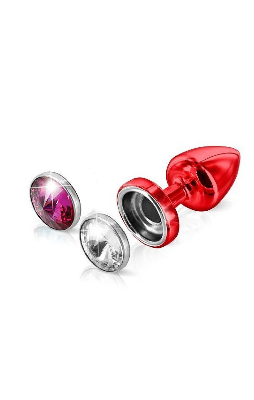 Анальная пробка - Anni Magnet Red Cristal/Fushia T1, цвет: бордовый