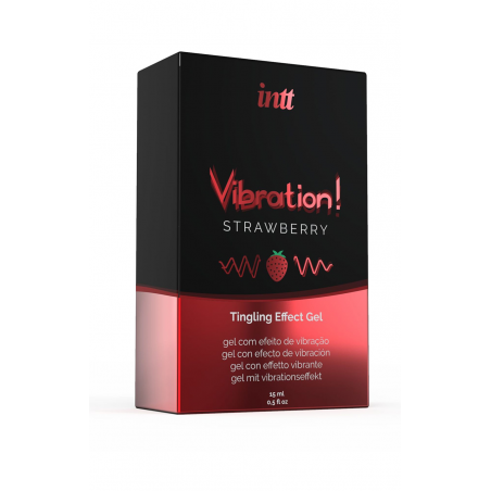 Новые ощущения с клубничным вкусом - Жидкий вибратор - Intt Vibration Strawberry, 15ml