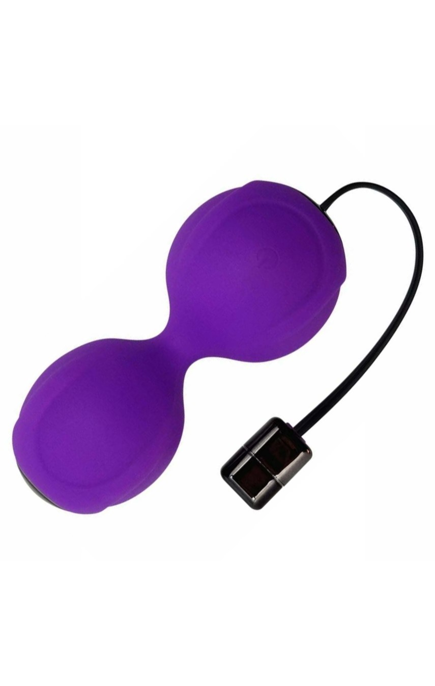Введи и забудь обо всем - Вагинальные шарики с вибрацией - Adrien Lastic Keg, цвет: фиолетовый