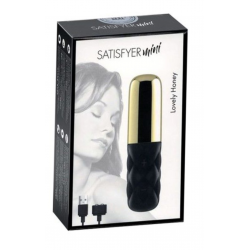 Мини-вибратор Satisfyer Mini Lovely Honey Gold, цвет: черно-золотой