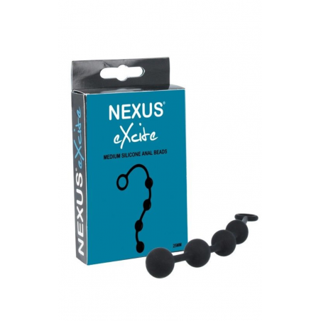 Анальные шарики Nexus Excite Medium Anal Beads, цвет: черный