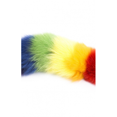 Анальный хвостик с силиконовой пробкой, цвет: разноцветный