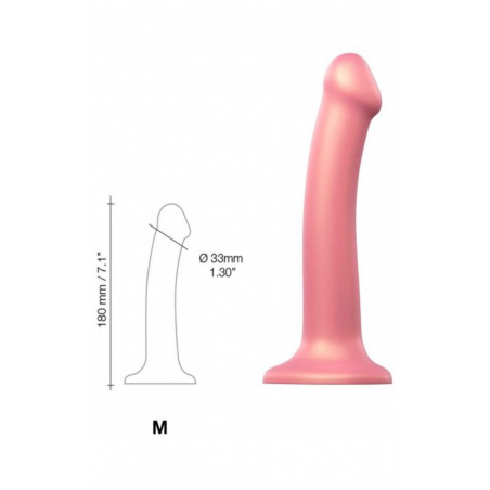 Насадка для страпона Strap-On-Me Mono Density Dildo Rose M, цвет: розовый