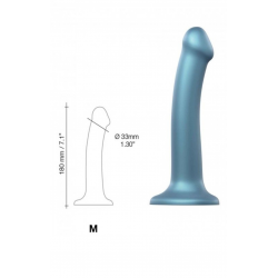 Насадка для страпона Strap-On-Me Mono Density Dildo Blue M, цвет: голубой