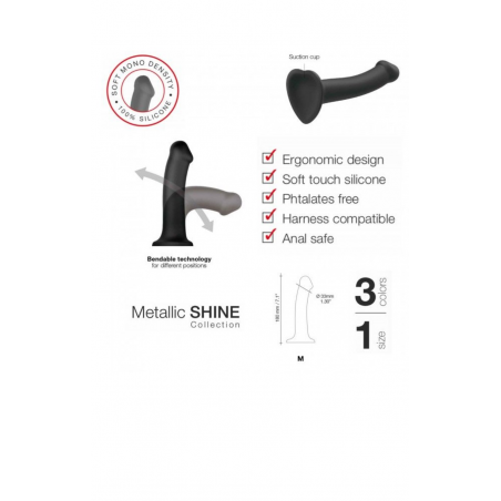 Насадка для страпона Strap-On-Me Mono Density Dildo Violet M, цвет: фиолетовый