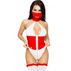 Эротический костюм медсестры “Развратная Аэлита”, цвет: бело-красный