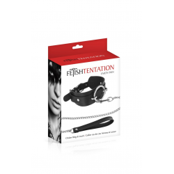 Ошейник с поводком Fetish Tentation Ring and Leash, цвет: черный