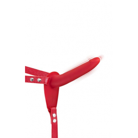 Страпон с вибрацией Fetish Tentation Vibrating Strap-On with Dildo Red, цвет: красный