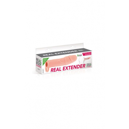 Насадка на член Real Body - Real Extender HUGY, цвет: телесный