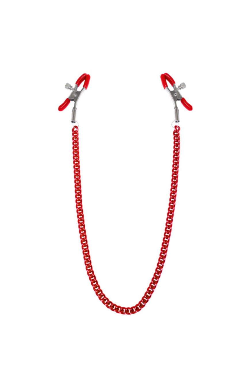 Зажимы для сосков с цепочкой Feral Feelings - Nipple clamps Classic, цвет: красный
