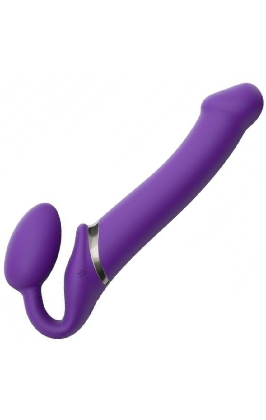 Безремневой страпон с вибрацией Strap-On-Me Vibrating Violet M,L,XL, цвет: фиолетовый 