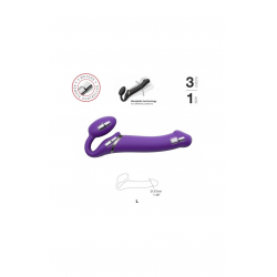 Безремневой страпон с вибрацией Strap-On-Me Vibrating Violet M,L,XL, цвет: фиолетовый 