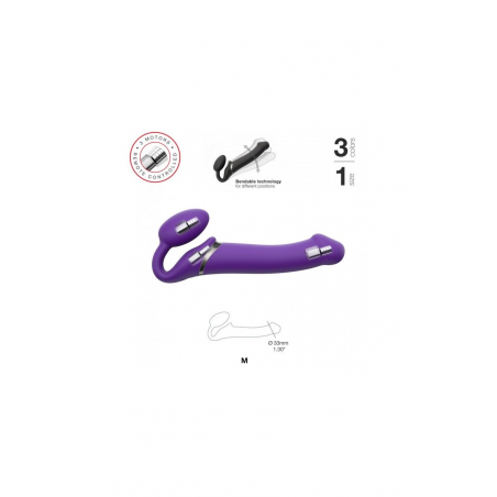 Безремневой страпон с вибрацией Strap-On-Me Vibrating Violet M,L,XL, цвет: фиолетовый 