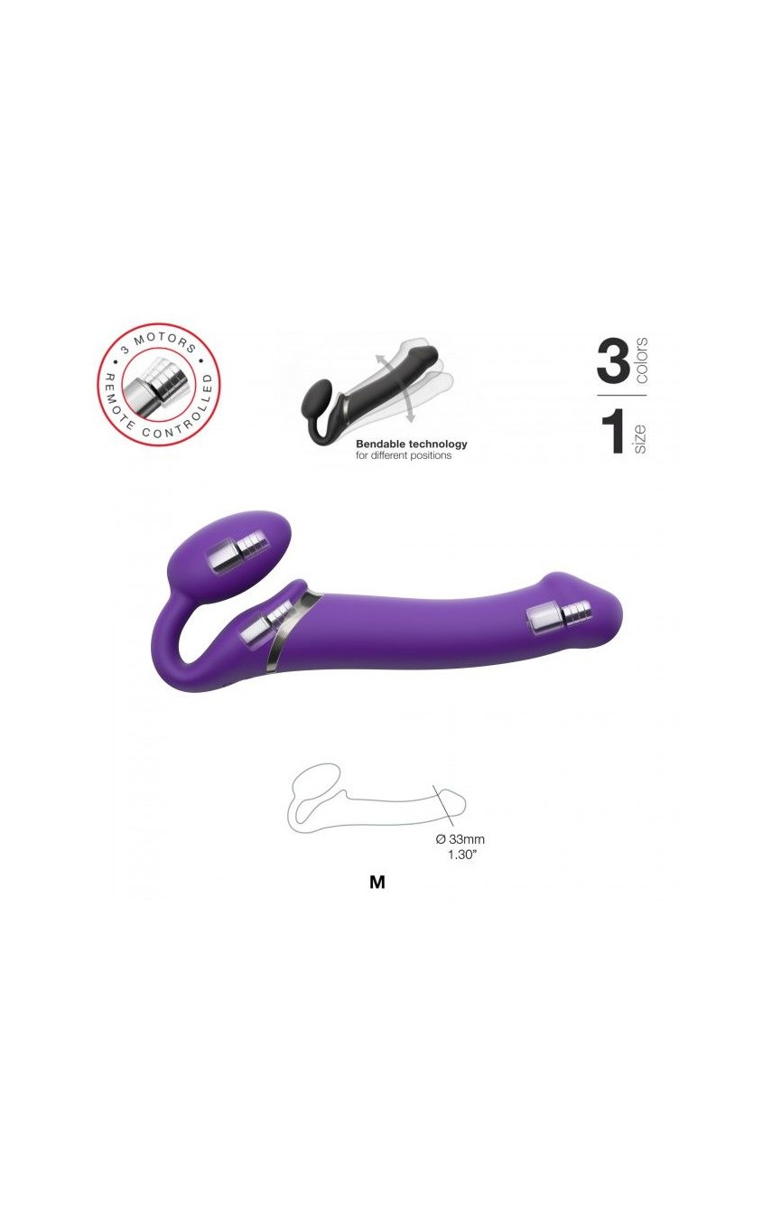 Купить Безремневой страпон с вибрацией Strap-On-Me Vibrating Violet M,L,XL, цвет: фиолетовый в Киеве