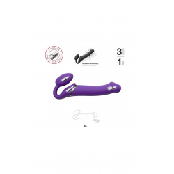 Безремневой страпон с вибрацией Strap-On-Me Vibrating Violet M,L,XL, цвет: фиолетовый 