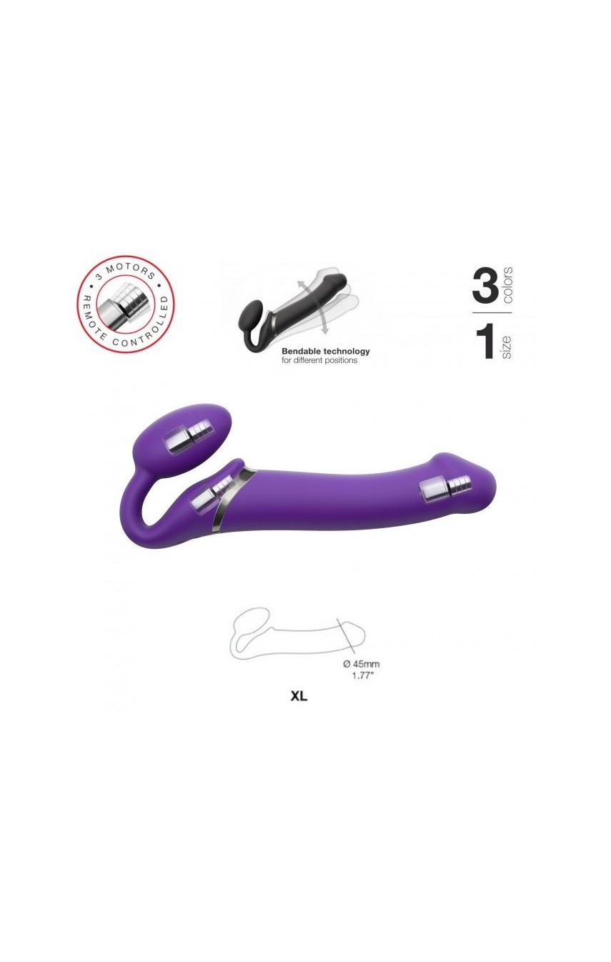 Безремневой страпон с вибрацией Strap-On-Me Vibrating Violet M,L,XL, цвет: фиолетовый 