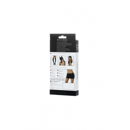 Мини-юбка Glossy из материала Wetlook, цвет: черный