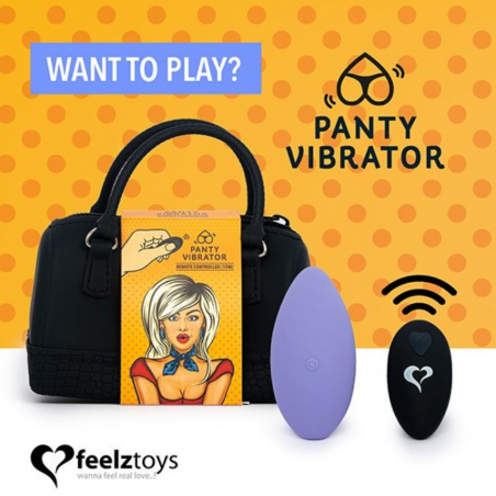 Вибратор в трусики FeelzToys Panty Vibrator Purple, цвет: лиловый
