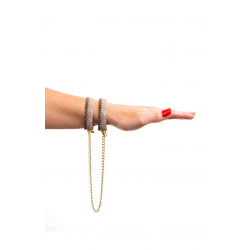 Лакшери наручники-браслеты с кристаллами Rianne S: Diamond Cuffs, цвет: золотистый