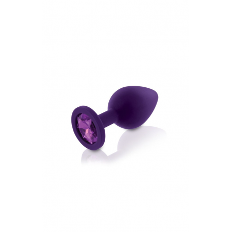 Набор силиконовых анальных пробок с кристаллом Rianne S: Booty Plug Set Purple, цвет: фиолетовый