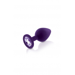 Набор силиконовых анальных пробок с кристаллом Rianne S: Booty Plug Set Purple, цвет: фиолетовый