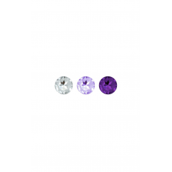 Набор силиконовых анальных пробок с кристаллом Rianne S: Booty Plug Set Purple, цвет: фиолетовый
