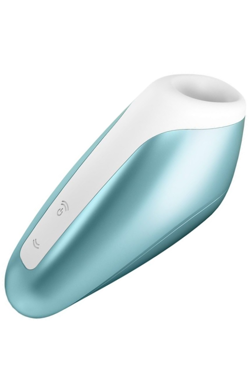 Миниатюрный вакуумный стимулятор Satisfyer Love Breeze Ice Blue, цвет: голубой