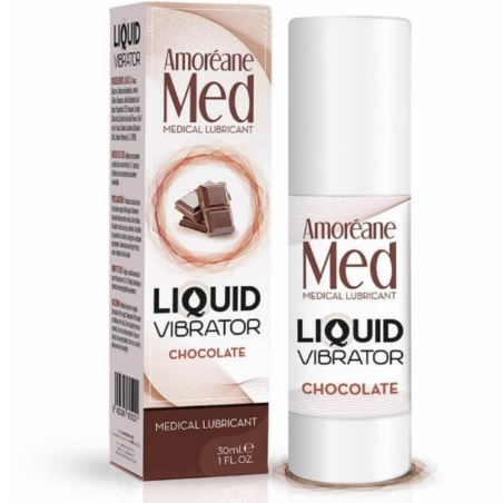 Лубрикант с эффектом вибрации Amoreane Med Liquid Vibrator Chocolate (30 мл)