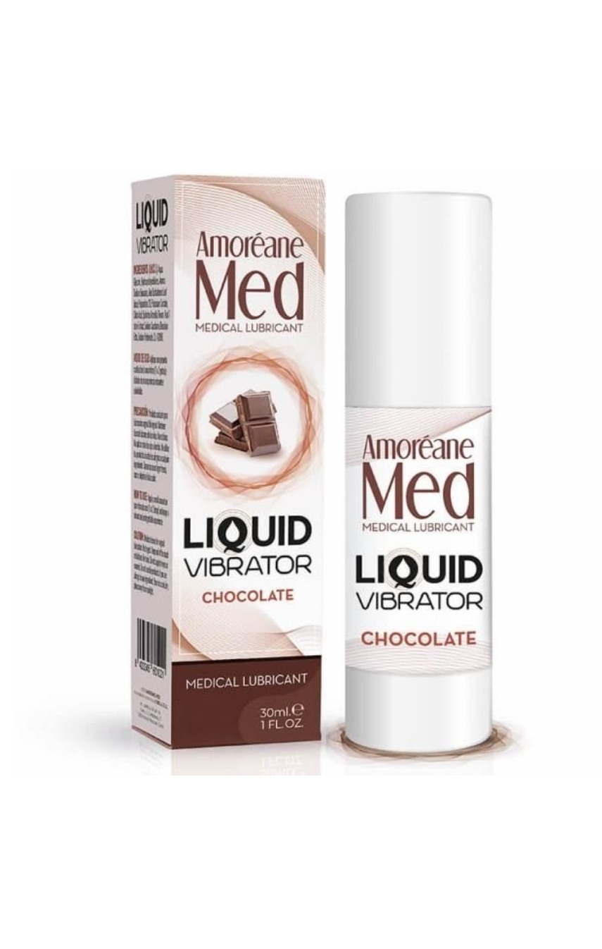 Лубрикант с эффектом вибрации Amoreane Med Liquid Vibrator Chocolate (30 мл)