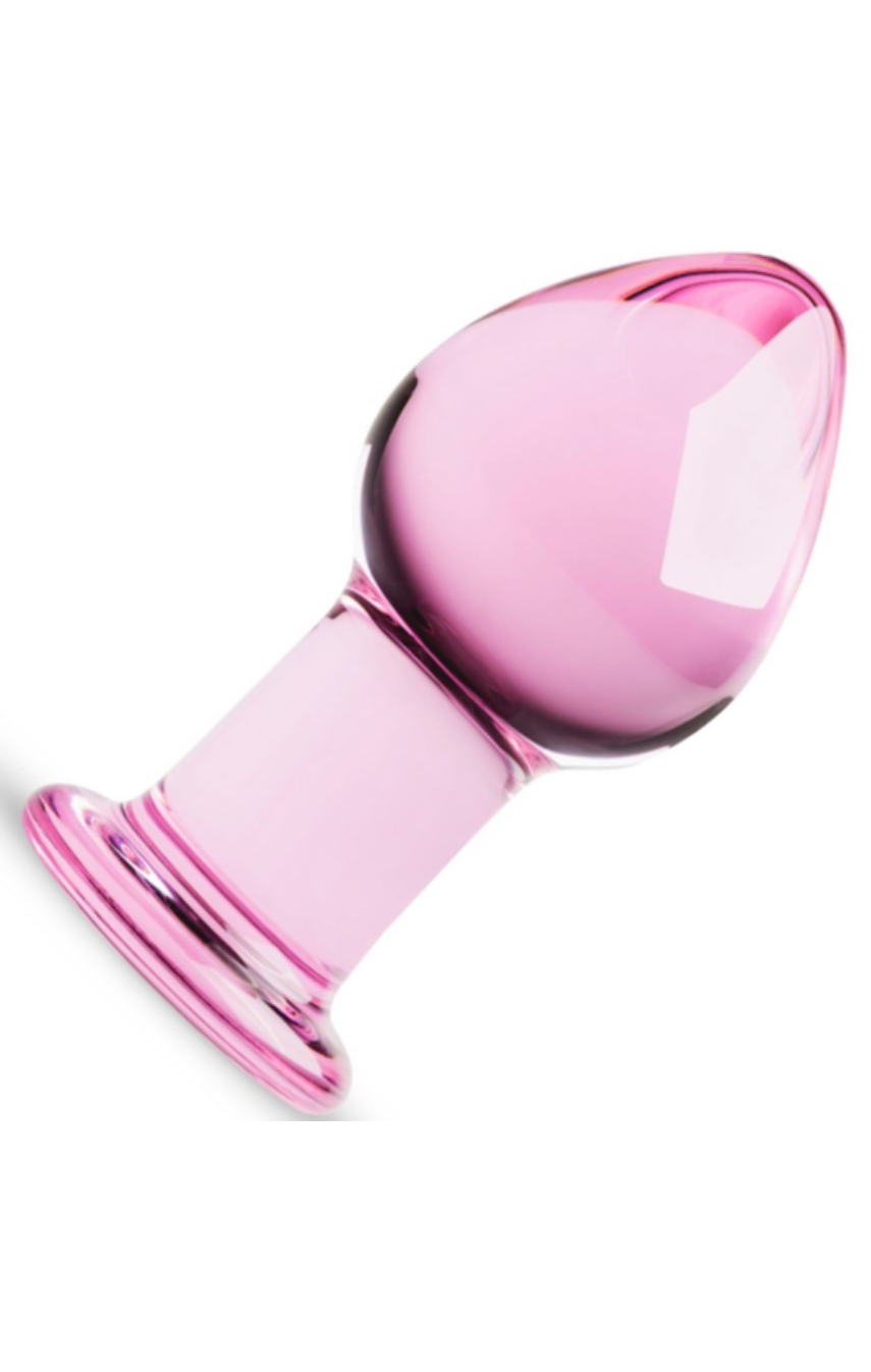 Розовая анальная пробка из стекла Gildo Pink Glass Buttplug, цвет: розовый