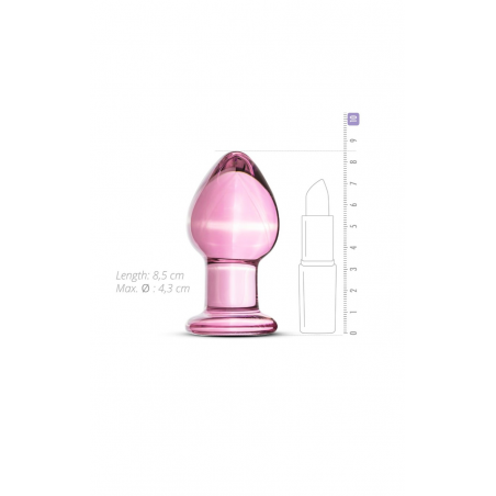 Розовая анальная пробка из стекла Gildo Pink Glass Buttplug, цвет: розовый