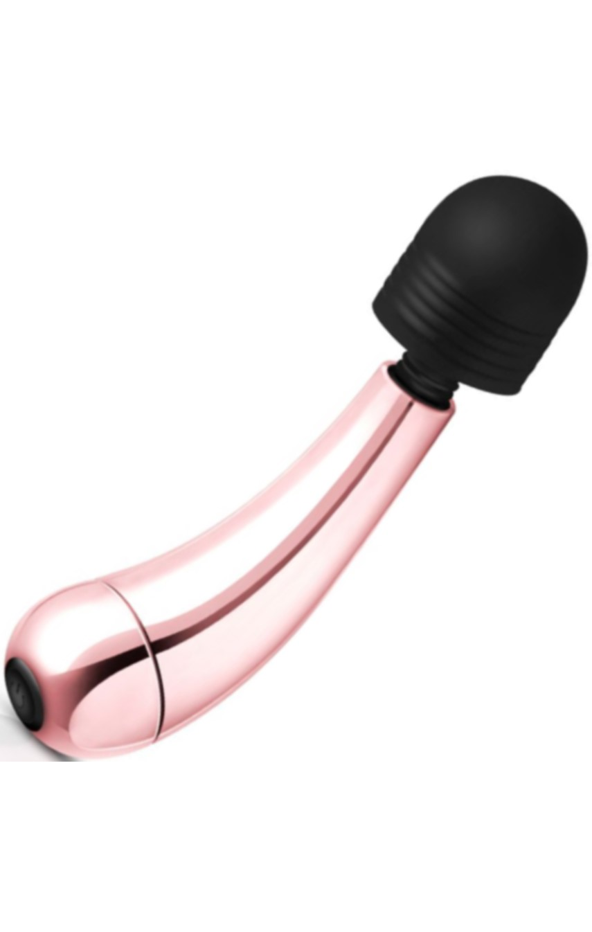 Мини вибромассажер Rosy Gold - Nouveau Mini Curve Massager, цвет: золотистый